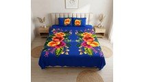 Rayon Bedsheet Hand Painted Floral Design